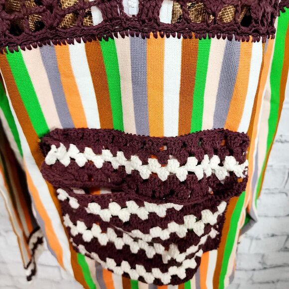 Opening Ceremony striped crochet hoodie Sweater Sz XS/S long sleeve A38c - Picture 3 of 5